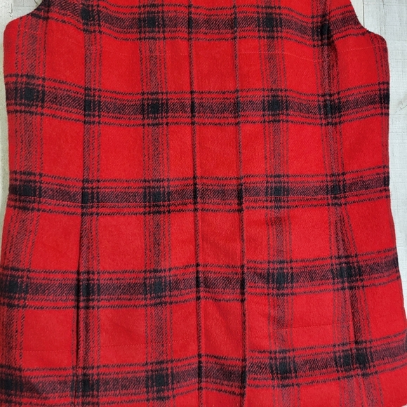 J.Jill Red Plaid Sleeveless Jacket/Vest Size XS. Wool Blend - Picture 4 of 11